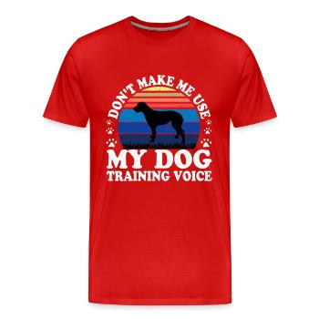 Irish Wolfhound Dog Love Silhouette Vintage Sunset - Men's Premium Organic T-Shirt - red - Front - Damien (186cm)