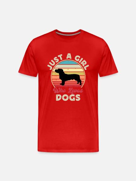 Basset Fauve De Bretagne Dog Silhouette Retro Sun - Mannen premium biologisch T-shirt - rood
