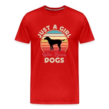 Black And Tan Virginia Foxhound Dog Silhouette - Men's Premium Organic T-Shirt - red - Front - Damien (186cm)