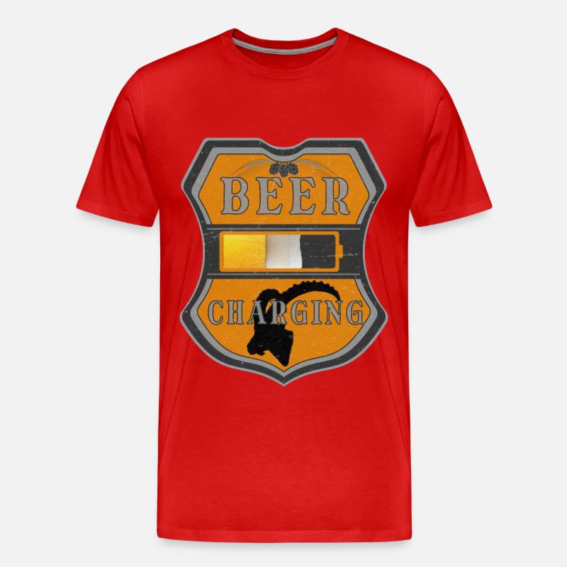 BEER CHARGING - Männer Premium Bio T-Shirt - Rot