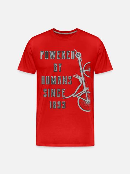 POWERED BY HUMANS SINCE 1893 - Men's Premium Organic T-Shirt - red