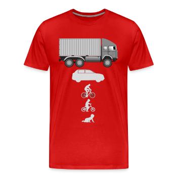 Camion porte-conteneurs Evolution - T-shirt bio Premium Homme - rouge - Devant - Damien (186cm)