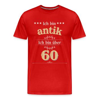 Ich bin antik ich bin über 60 - Männer Premium Bio T-Shirt - Rot - Vorne - Damien (186cm)