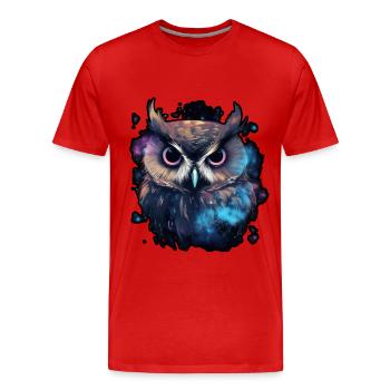 Mystisches Heulen, das uns ansieht, Fantasienatur - Männer Premium Bio T-Shirt - Rot - Vorne - Damien (186cm)