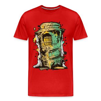 Abstraktes Vektor-Grafitti-Design, niedrige Palette - Männer Premium Bio T-Shirt - Rot - Vorne - Damien (186cm)