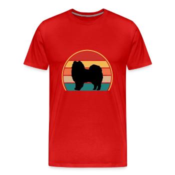 American Eskimo Dog Love Silhouette Vintage Sunset - T-shirt bio Premium Homme - rouge - Devant - Damien (186cm)