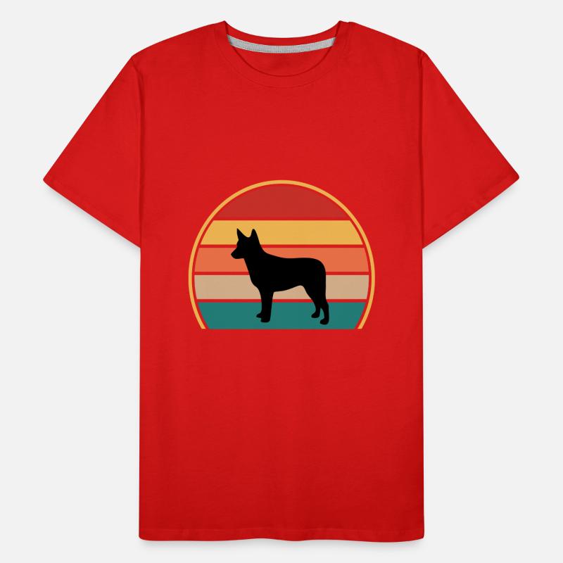 Australischer Stumpy Tail Cattle Dog Silhouette Männer Premium Bio T-Shirt