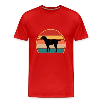 Black And Tan Virginia Foxhound Dog Silhouette - Men's Premium Organic T-Shirt - red - Front - Damien (186cm)