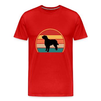 Briquet Griffon Vendeen Dog Silhouette Retro Sun - T-shirt bio Premium Homme - rouge - Devant - Damien (186cm)