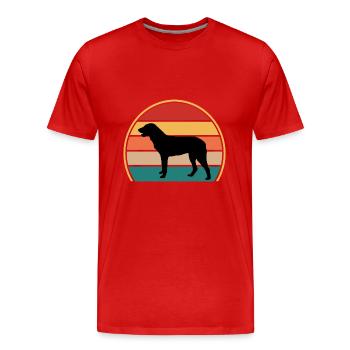 Cao De Castro Laboreiro Hund Silhouette Retro Sonne - Männer Premium Bio T-Shirt - Rot - Vorne - Damien (186cm)