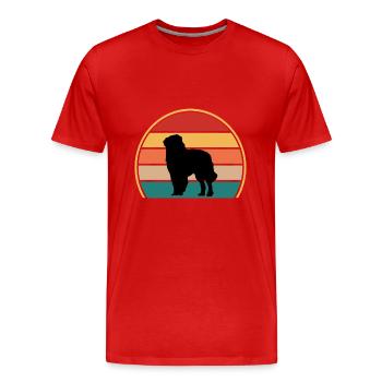 Carpathian Shepherd Dog Silhouette Retro Sunset - Men's Premium Organic T-Shirt - red - Front - Damien (186cm)