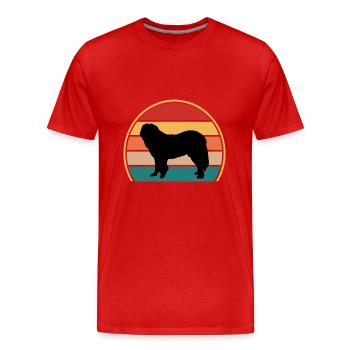 Chien de berger du Caucase Silhouette Rétro Coucher de soleil - T-shirt bio Premium Homme - rouge - Devant - Damien (186cm)