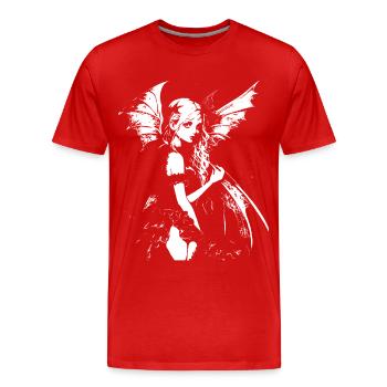 Fairycore Aesthetics Skeleton Fairy Goth Grunge G - Men's Premium Organic T-Shirt - red - Front - Damien (186cm)