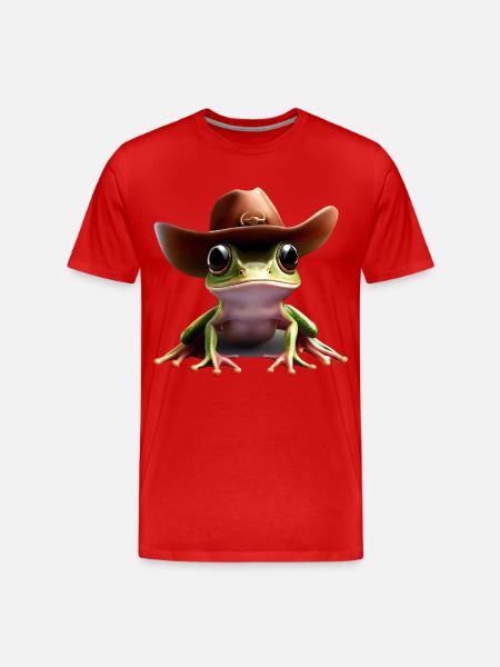 Cowboy Frog - Men's Premium Organic T-Shirt - red