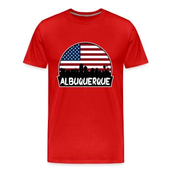 Albuquerque New Mexico USA Flagge Skyline Silhouette - Männer Premium Bio T-Shirt - Rot - Vorne - Damien (186cm)