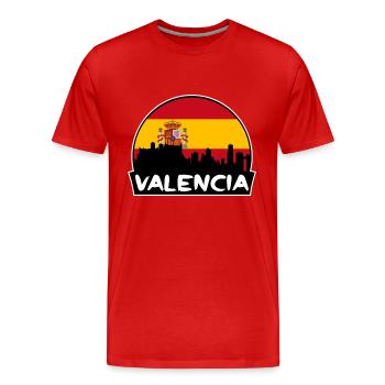 Valencia Spanien Flagge Skyline Silhouette Reisen - Männer Premium Bio T-Shirt - Rot - Vorne - Damien (186cm)