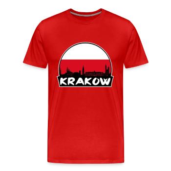 Krakau Polen Flagge Skyline Silhouette Reisen - Männer Premium Bio T-Shirt - Rot - Vorne - Damien (186cm)