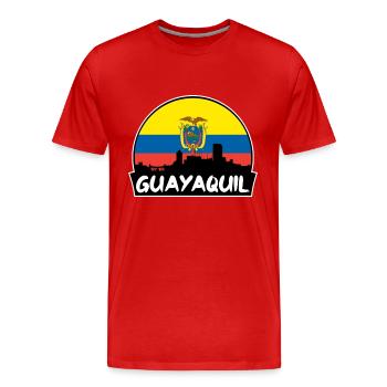 Guayaquil Equador Flagge Skyline Silhouette Reisen - Männer Premium Bio T-Shirt - Rot - Vorne - Damien (186cm)