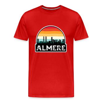Almere Niederlande Flagge Skyline Reisesouvenir - Männer Premium Bio T-Shirt - Rot - Vorne - Damien (186cm)