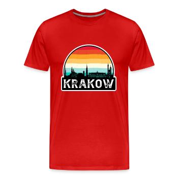 Krakau Polen Flagge Skyline Reisesouvenir - Männer Premium Bio T-Shirt - Rot - Vorne - Damien (186cm)