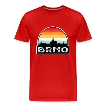 Brünn Tschechien Flagge Skyline Reisesouvenir - Männer Premium Bio T-Shirt - Rot - Vorne - Damien (186cm)