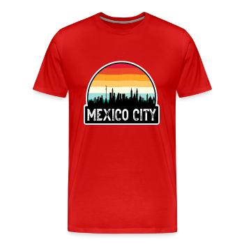 Mexiko-Stadt Mexiko-Flagge Skyline Reise-Souvenir - Männer Premium Bio T-Shirt - Rot - Vorne - Damien (186cm)