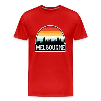 Melbourne Australie Flag Skyline Souvenir de voyage - T-shirt bio Premium Homme - rouge - Devant - Damien (186cm)