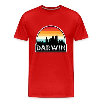 Darwin Australie Flag Skyline Souvenir de voyage - T-shirt bio Premium Homme - rouge - Devant - Damien (186cm)