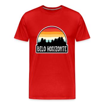 Belo Horizonte Brésil Flag Skyline Souvenir de voyage - T-shirt bio Premium Homme - rouge - Devant - Damien (186cm)
