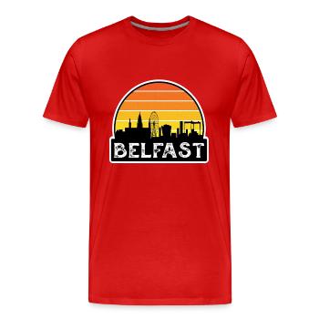 Belfast Irlande du Nord Flag Skyline Travel Souve - T-shirt bio Premium Homme - rouge - Devant - Damien (186cm)