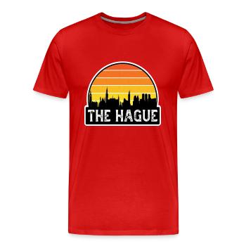 La Haye Drapeau des Pays-Bas Skyline Souvenir de voyage - T-shirt bio Premium Homme - rouge - Devant - Damien (186cm)