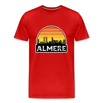 Almere Niederlande Flagge Skyline Reisesouvenir - Männer Premium Bio T-Shirt - Rot - Vorne - Damien (186cm)