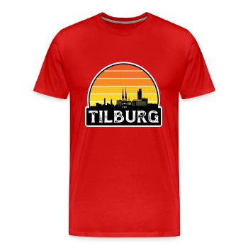 Tilburg Pays-Bas Flag Skyline Souvenir de voyage - T-shirt bio Premium Homme - rouge - Devant - Damien (186cm)