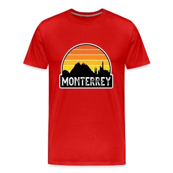Monterrey Mexiko Flagge Skyline Reisesouvenir - Männer Premium Bio T-Shirt - Rot - Vorne - Damien (186cm)