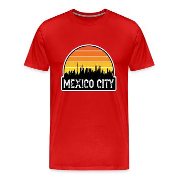 Mexiko-Stadt Mexiko-Flagge Skyline Reise-Souvenir - Männer Premium Bio T-Shirt - Rot - Vorne - Damien (186cm)