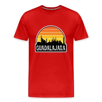 Guadalajara Mexique Flag Skyline Souvenir de voyage - T-shirt bio Premium Homme - rouge - Devant - Damien (186cm)