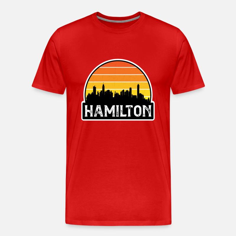 Hamilton Canada Flag Skyline Reisesouvenir - Männer Premium Bio T-Shirt - Rot
