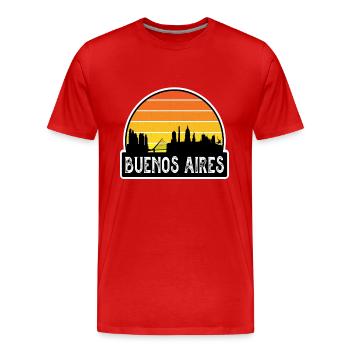 Buenos Aires Argentine Flag Skyline Travel Souveni - T-shirt bio Premium Homme - rouge - Devant - Damien (186cm)