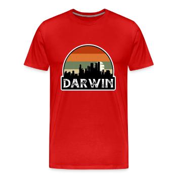 Darwin Australia Flag Skyline Travel Souvenir - Men's Premium Organic T-Shirt - red - Front - Damien (186cm)