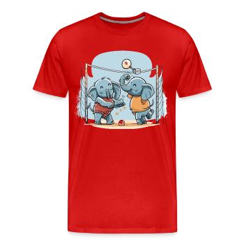 Elephant Spike - T-shirt bio Premium Homme - rouge - Devant - Damien (186cm)
