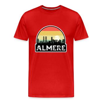 Almere Niederlande Flagge Skyline Reisesouvenir - Männer Premium Bio T-Shirt - Rot - Vorne - Damien (186cm)