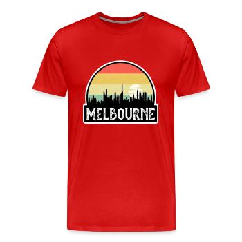 Melbourne Australie Flag Skyline Souvenir de voyage - T-shirt bio Premium Homme - rouge - Devant - Damien (186cm)