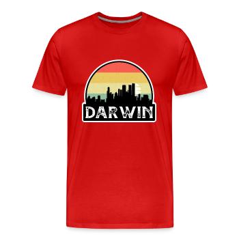 Darwin Australie Flag Skyline Souvenir de voyage - T-shirt bio Premium Homme - rouge - Devant - Damien (186cm)