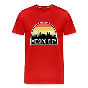 Mexiko-Stadt Mexiko-Flagge Skyline Reise-Souvenir - Männer Premium Bio T-Shirt - Rot - Vorne - Damien (186cm)
