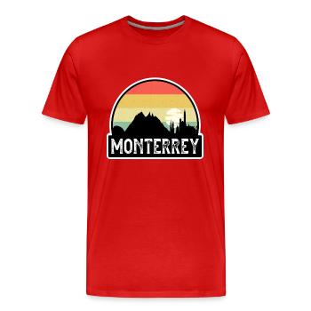 Monterrey Mexiko Flagge Skyline Reisesouvenir - Männer Premium Bio T-Shirt - Rot - Vorne - Damien (186cm)