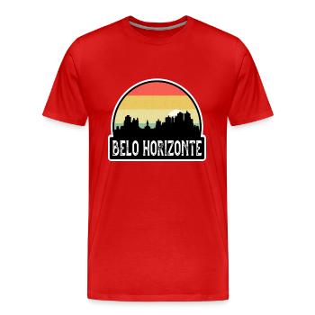 Belo Horizonte Brésil Flag Skyline Souvenir de voyage - T-shirt bio Premium Homme - rouge - Devant - Damien (186cm)