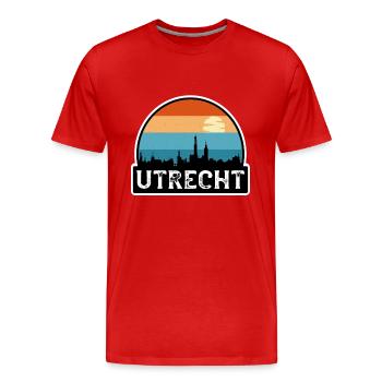 Utrecht Pays-Bas Flag Skyline Souvenir de voyage - T-shirt bio Premium Homme - rouge - Devant - Damien (186cm)