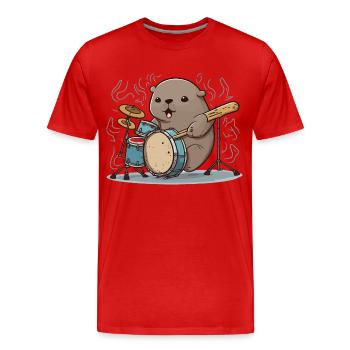 Rhythmus-Siegel - Männer Premium Bio T-Shirt - Rot - Vorne - Damien (186cm)