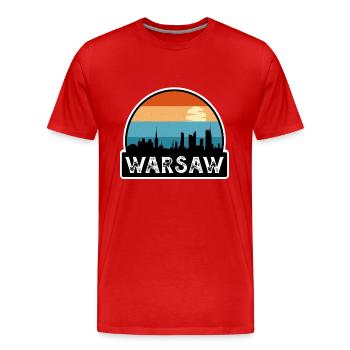 Warschau Polen Flagge Skyline Reisesouvenir - Männer Premium Bio T-Shirt - Rot - Vorne - Damien (186cm)