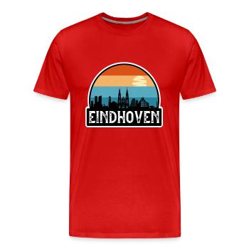 Eindhoven Pays-Bas Flag Skyline Souvenir de voyage - T-shirt bio Premium Homme - rouge - Devant - Damien (186cm)